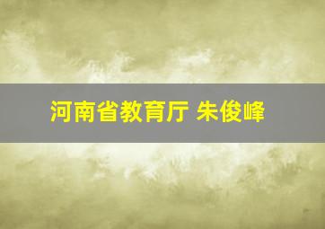 河南省教育厅 朱俊峰